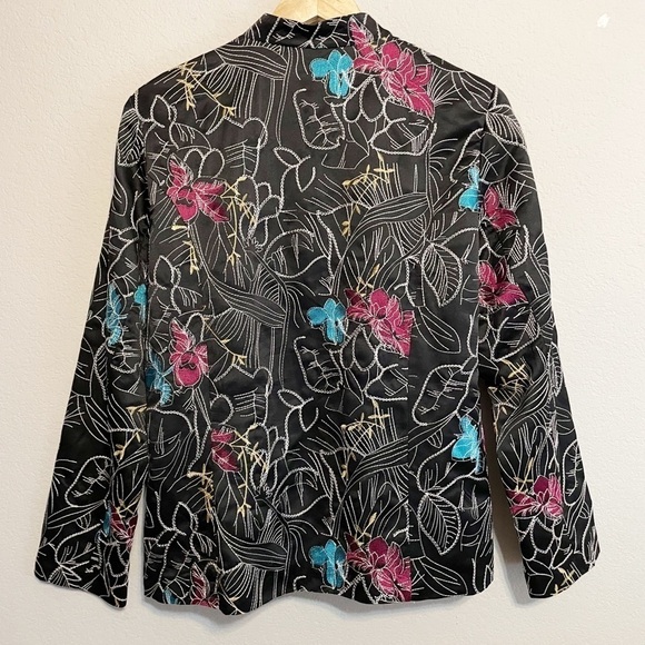 Units Y2K Retro Vintage Black Floral Blazer Size Large - Picture 3 of 5